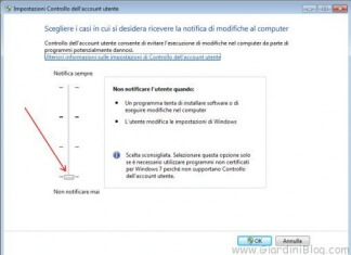 UAC disattivato