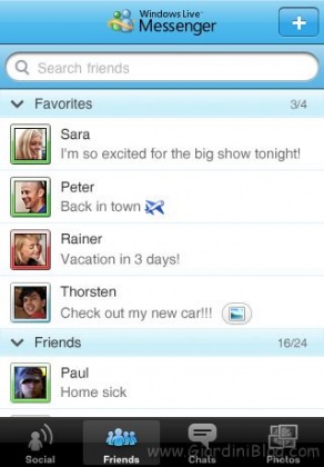 Windows Live Messenger per iPhone