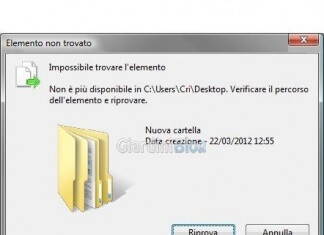 Come eliminare i file che danno errore impossibile trovare l'elemento