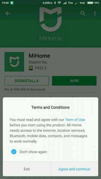 impostazioni MiHome parte prima