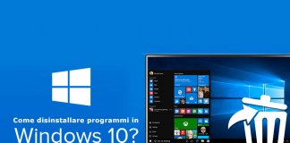 Come disinstallare programmi Windows 10