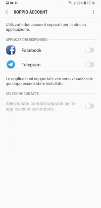 doppio account samsung s9 plus