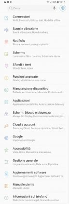 impostazioni samsung s9 plus