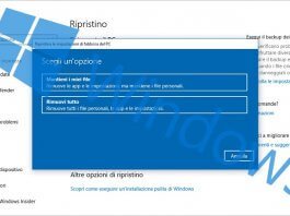 ripristinare reinstallare windows senza perdere dati