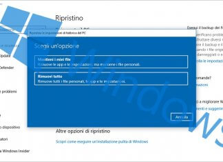 ripristinare reinstallare windows senza perdere dati