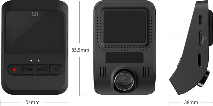 yi dash cam misure