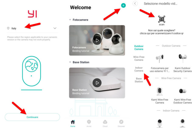 installazione yi dome camera x