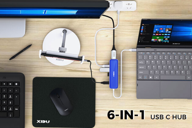 XIDU PhilPort USB C Hub Multiport Adapter 6 In 1