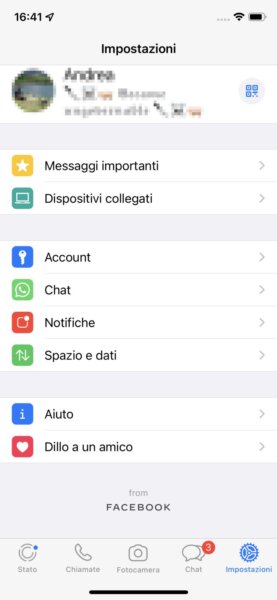 Impostazioni WhatsApp IOS