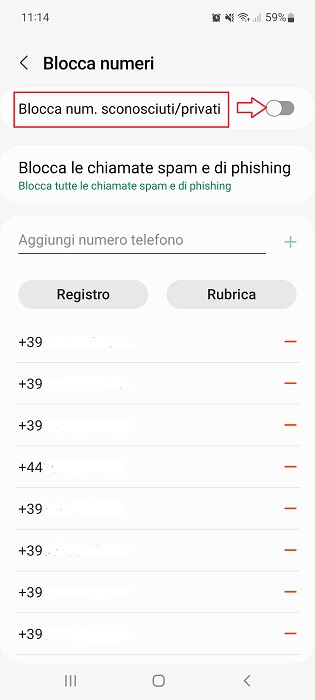 Blocca Numeri Sconosciuti Android