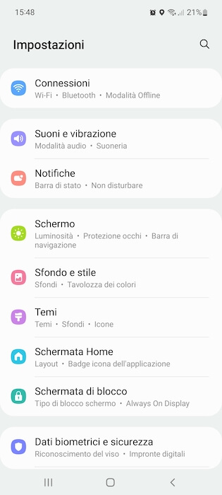 Samsung Telefono Impostazioni