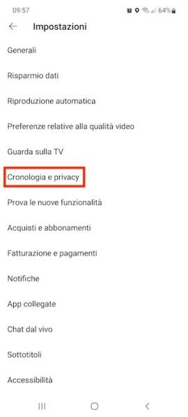 Youtube Impostazioni