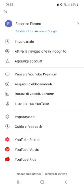 Youtube Menu