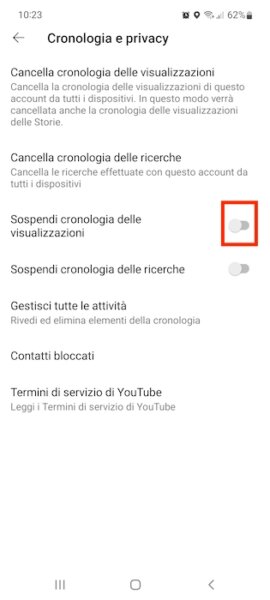 Youtube Sospendi Cronologia Visualizzazioni