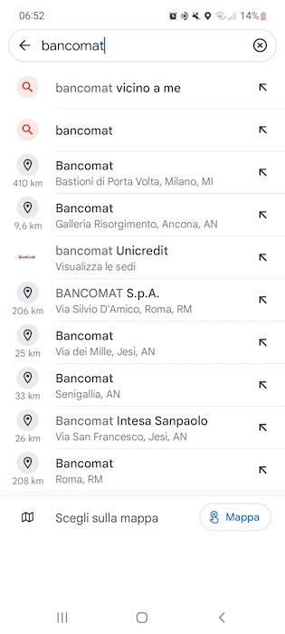 Google Maps Ricerca Bancomat