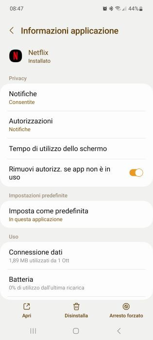 Samsung Informazioni Applicazione