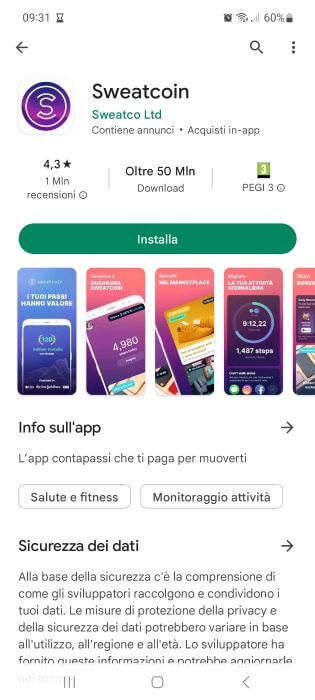 Sweatcoin Google Play Store