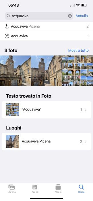 App Foto Iphone Opzione Cerca