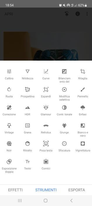 Snapseed Strumenti