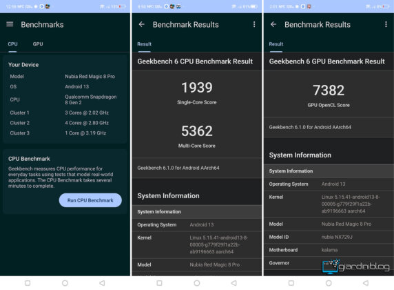 Geekbench 6 RedMagic 8 Pro