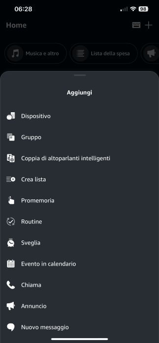 Amazon Alexa App Aggiungi