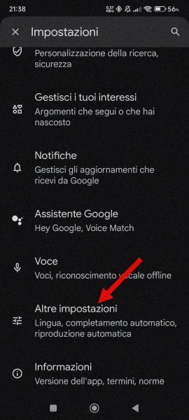 3 Impostazioni App Google