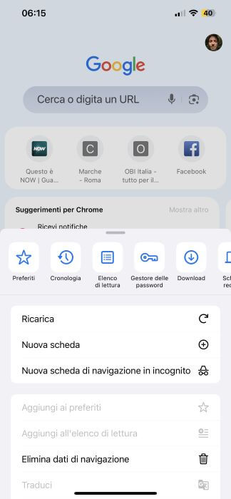 App Chrome Cronologia